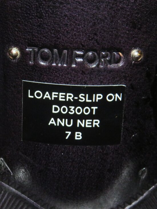 Tom Ford Black Calf Leather Strap Penny Loafers 7 B NWB $2200 main image 13